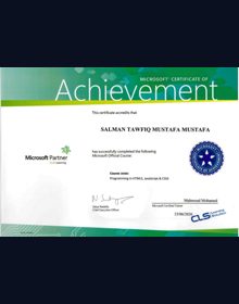 Microsoft course 20480 certificate preview